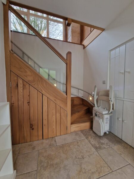 Stairlift wooden staircase
